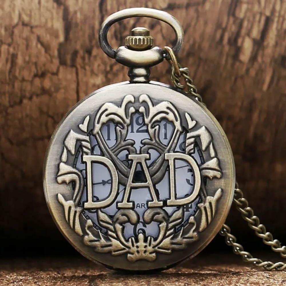 New 1pc DAD Hollow Pocket Watch with necklace chain, T1MIS